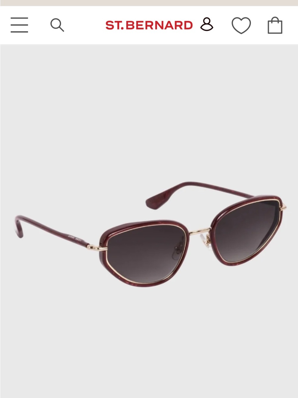KREWE Burgundy Frame Sunglasses with Gold Accents
